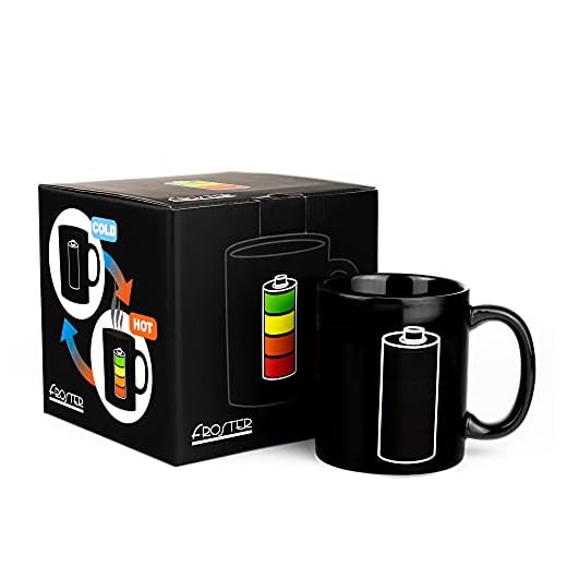 Froster Battery Mug, Taza Mágica de Batería Cargable, que Cambia de Color, 300 ml, Taza Sensible al Calor