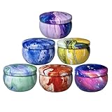 6 Pcs 2.5 oz Candle Tins for Candle Making Empty Candle Tins with Lids Candle Jars Candle Containers Bulk (6 Colors)