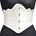 Womens Vintage Royal Court Waspie Corset Belt Underbust Lace Up Boned Bustier Jacquard Brocade Corset Waist Cincher