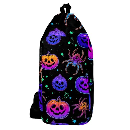Mochila cruzada de hombro para senderismo y viajes con diseño morado