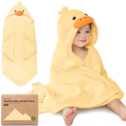 Image of KeaBabies Organic Baby Towel with Hood for Girls, Boys, Soft (Duci) | Absorbent 100% Cotton Hooded Baby Towels for Newborns, Infants, Large Hooded Bath Towels for Babies, Kids, Toddler 1-3