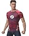 Red Plume Mens 3D Digital Printing Short Sleeve T-Shirt Outdoor Running Yoga Fitness Tight Shirt for Men Red
