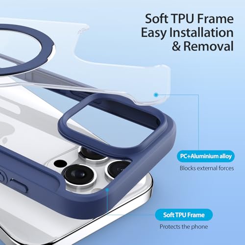 Coque support magnétique MagSafe pour iPhone 16 Pro Max dos transparent slim