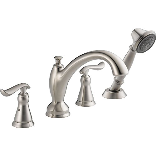 Delta Faucet Linden Roman Tub Faucet with Hand Shower - T4794-SS - Bathroom Tub Faucet, Handles & Hand Shower - Classic Bathroom Accessories - Stainless (Valve Sold Separately)
