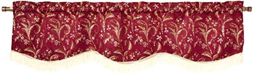 Violet Linen Luxury Damask 60" X 15" Window Valance - Burgundy