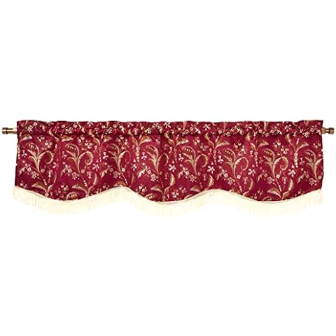 Violet Linen Luxury Damask 60" X 15" Window Valance - Burgundy Cover