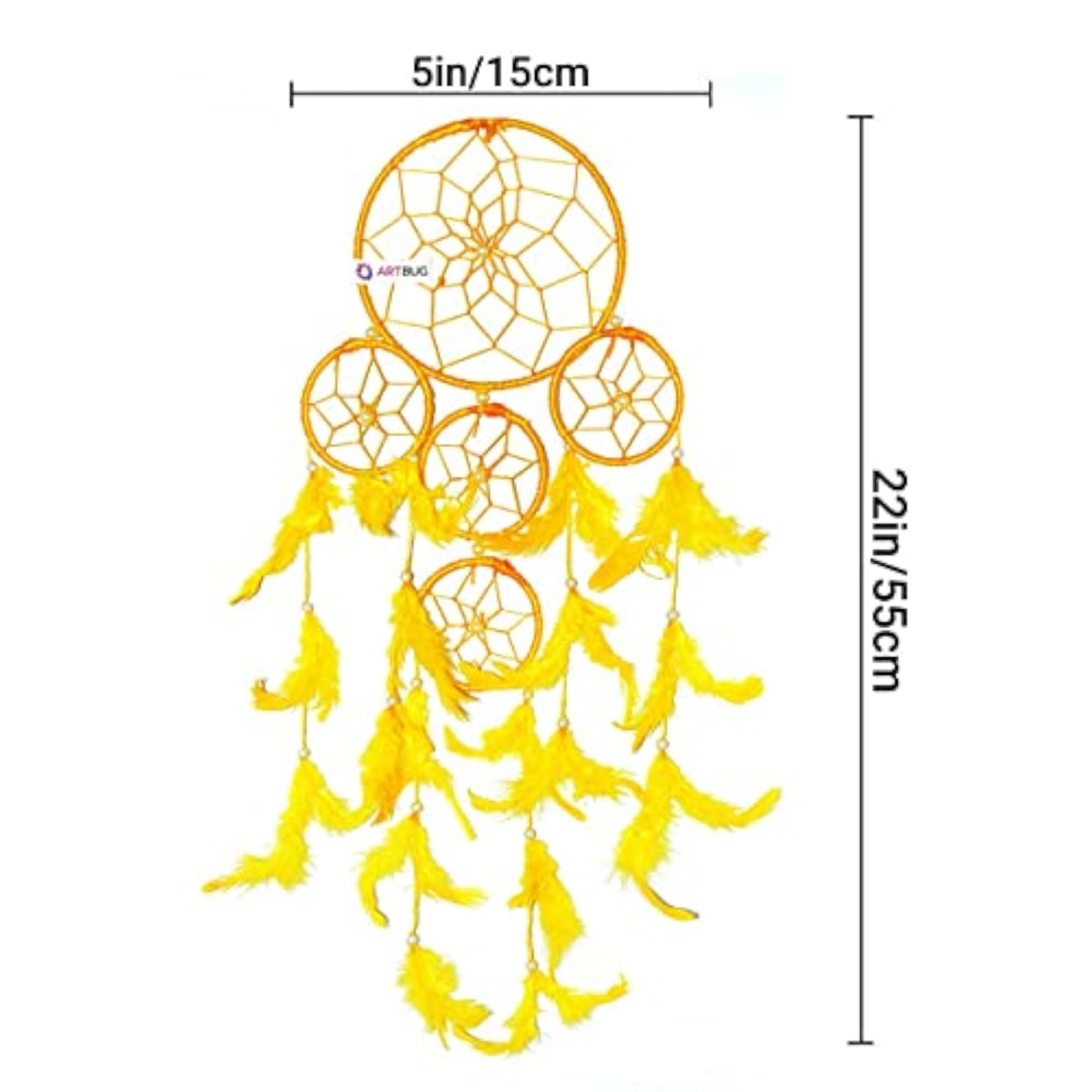 Dream Catcher 5 Rounds Wall Hanging for Positive Energy