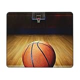 Basketball Arena Mousepad mit Verriegelungskante aus Gummi. mit genähten Kanten, rutschfeste Gummiunterseite, mehrere