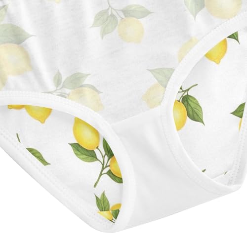 Yellow Lemons Girls Briefs, Toddler Girl Briefs, Cotton Girls Underwear, 2–8 Years4