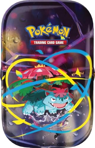 Pokemon Trading Card Game TCG Mega Evolutions Mini Tins - 2 Packs, 1 Destined Rivals, 1 Mega Evolution Plus Sticker and Art Card (Mega Venusaur)
