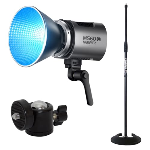 Neewer MS60C - Luz LED para fotografía y vídeo (65 W, con trípode Keepdrum y rótula)