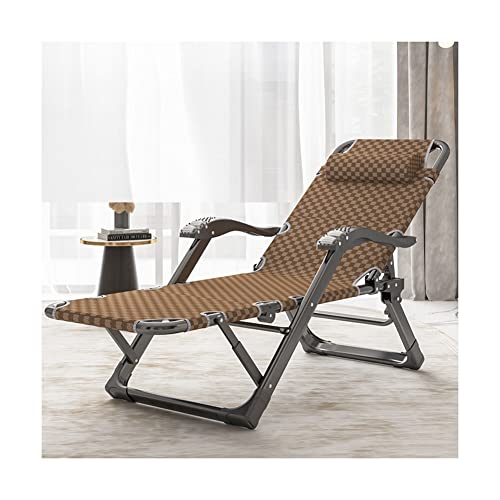 Tumbona plegable con reclinable ajustable, reposabrazos de masaje y almohada para relajación al aire libre en patio, jardín, playa, piscina y camping