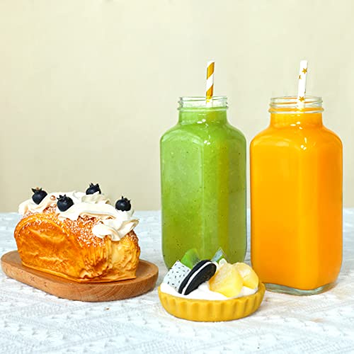 Moretoes BULULUO2022062201 16Oz Juice Bottles, Clear Glass Jars thumb #5