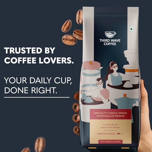 Image of THIRD WAVE COFFEE | Speciality Single Origin Chikmagalur Region | 100% Arabica | Medium Roast | Cold Brew | Coarse Grind | 250 grams | Pouch