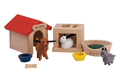 Small World Toys Ryan's Room Wooden Doll House, Pet Set