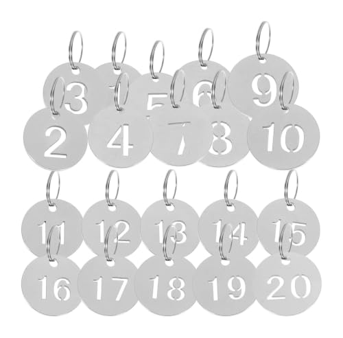 Etiquetas for llaves casillero numeradas de acero inoxidable 1-200 con anillos llavero