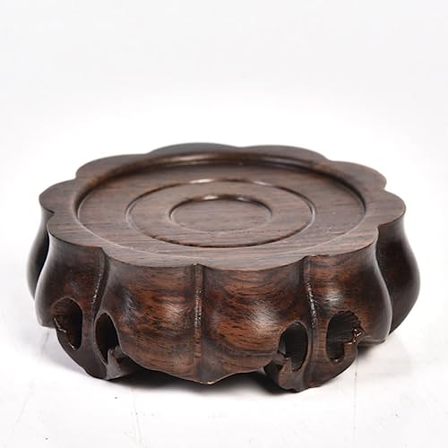Vase rond en ébène sculpté de 13 cm, un chef-d'œuvre d'artisanat d'art pour salon chic - 2