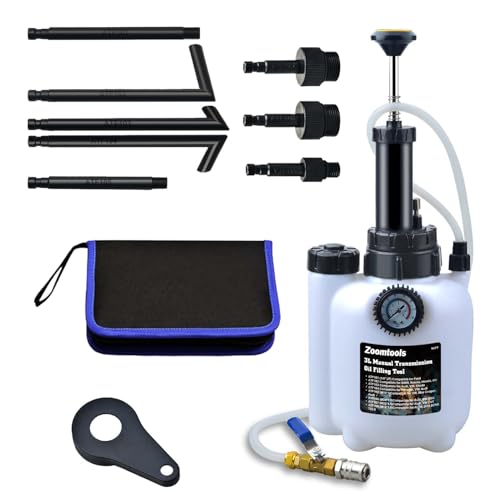 Zoomtools 3L Outil de Remplissage d'Huile de Boîte de Vitesses, système de remplissage d'huile, outils de pompe de transfert de fluide avec adaptateurs