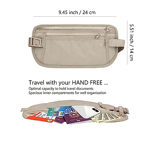 woojfcang-Secure-Money-Belt-for-TravellingUndercover-Hidden-Travel-Money-Pouch-Stealth-Wallet-for-Cash-Cards-Passport-Keys-Mobile-Phone-Waterproof-Fanny-Pack-Anti-Theft-Bum-Bags-for-Men-Women
