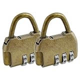 SDTC Tech 2-Pack Mini Antique Password Padlock Retro Vintage Style Handbag Shape Bronze Locks