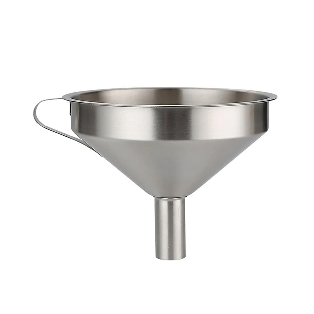 Embudo De Acero Inoxidable, Embudo For Líquidos De Aceite De Cocina, Embudo De Metal con Filtro Desmontable, Embudo De Boca Ancha For Enlatar Herramientas De Cocina, Plateado (Size : Mini Without Fil