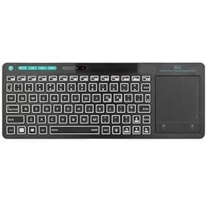 Rii Wireless Keyboard with Touchpad, RT518S Bluetooth Keyboard Dual Mode Backlit Multimedia Keyboard Rechargeable for Android TV Box, PC, Tablets, Smart TV, HTPC, IPTV, Windows