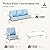 HERA'S HOUSE 4-Piece Patio Furniture Set with Metal & Rattan Design, Includes 2 Fixed Chairs, 3-Seat Sofa & Marble Coffee Table, All-Weather Outdoor Conversation Set for Garden Backyard Lawn, Blue