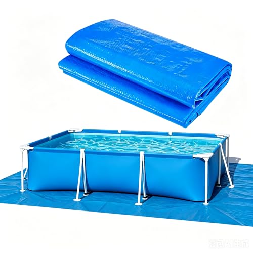 Tapis Piscine Hors Sol 450x250 cm pour Cadre de Piscine 400 x 200 cm et Piscine Gonflable, bache Sol Piscine étanche Anti-déchirure.