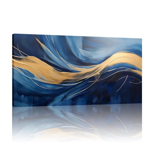 Toile murale bleu marine pour raviver un mur blanc de chambre