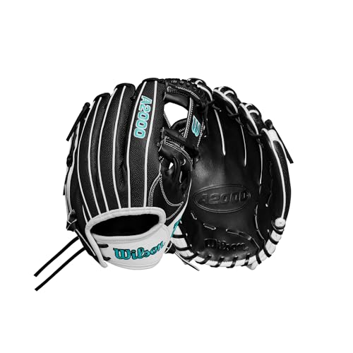 Wilson 2024 Fastpitch Classics Series A2000 H12SS 12” Infield Fastpitch Glove - Right Hand Throw, Black/White/Teal