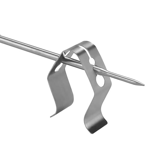 Clip de sonda de termómetro, hornos soporte de sonda de lectura de temperatura para barbacoa, ahumador, horno, parrilla individual y tres agujeros