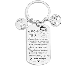 QTZXZX Fils Porte clés Fils Cadeau d'anniversaire Fils Je T