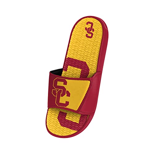 FOCO USC Trojans NCAA Mens Colorblock Big Logo Gel Slides - L