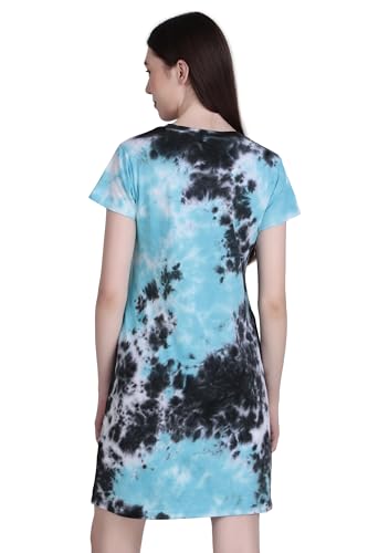 Image of Stories.Label Women Cotton Long T-Shirt Dress in Knee Length with Side Pockets Include Plus Sizes (Size S -5XL)