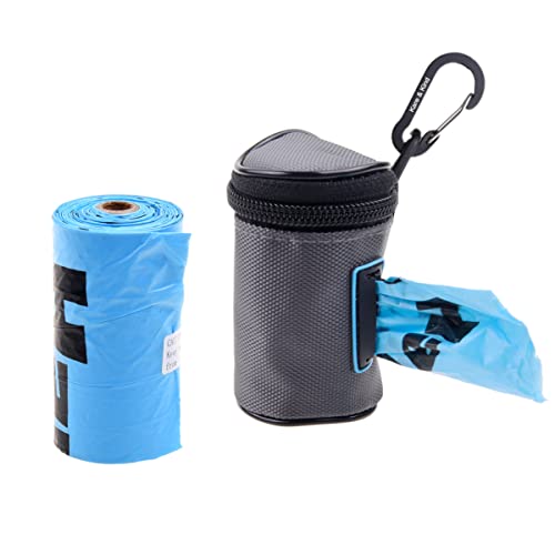 Distributeur de sacs pour déchets d’animaux de compagnie - Tissu double couche - Porte-sac à caca avec fermeture éclair - Conteneur à clip se fixe à la...