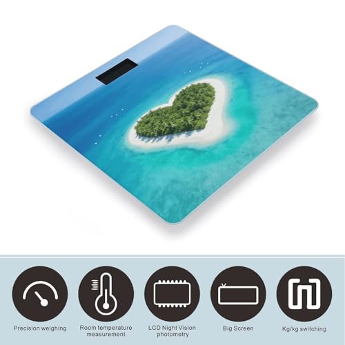 Báscula digital de baño con vidrio templado y pantalla LCD miniatura 3