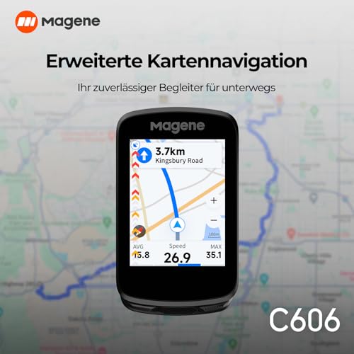 Magene C606 Touchscreen GPS Fahrradcomputer Navigation WiFi Bluetooth Datenübertragung...