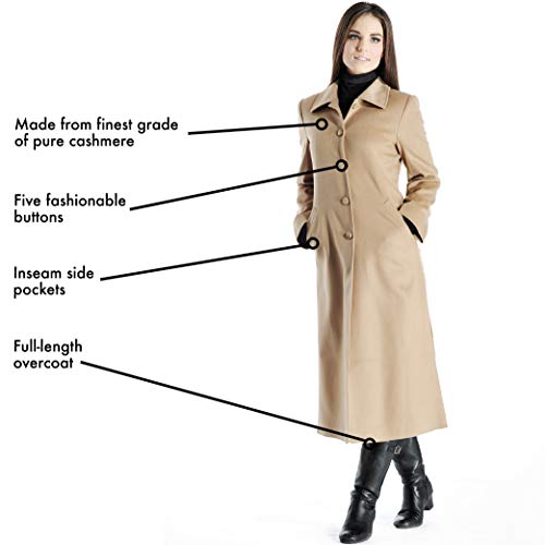 Cashmere Boutique 100% Pure Cashmere Full Length Topcoat Women β Lightweight, Soft & Warm Overcoat 6
