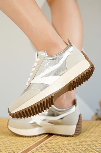 Image of Project Cloud Womens Sneakers - Memory Foam Insole and Lightweight Spring Shoes - Non-Slip Lace Up Trendy Shoes - Fashion Sneakers for Women 2026