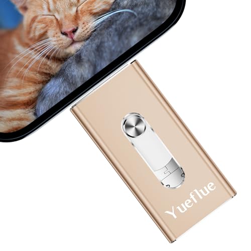 Yueflue Cle USB 128 Go, 3 en 1 Clé USB pour Téléphone Portable, Mémoire Externe pour Stocker Plus de Photos et de Vidéos. Clé pour i0S/Android/PC, Pas...