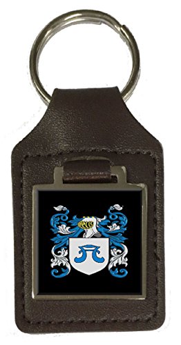 Porte-clé en cuir marron Watt Family : ne perdez plus vos clés grâce au blason