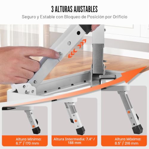 Miniatura 2 de Vevor Taburete Plegable Con 1 Escalón Capacidad De 150 Kg Taburete De Acero De 3 Alturas Ajustables Taburete Portátil Antideslizante Para Niños Pequeños, Adultos, Oficina, Autocaravanas, Baños, Hogar