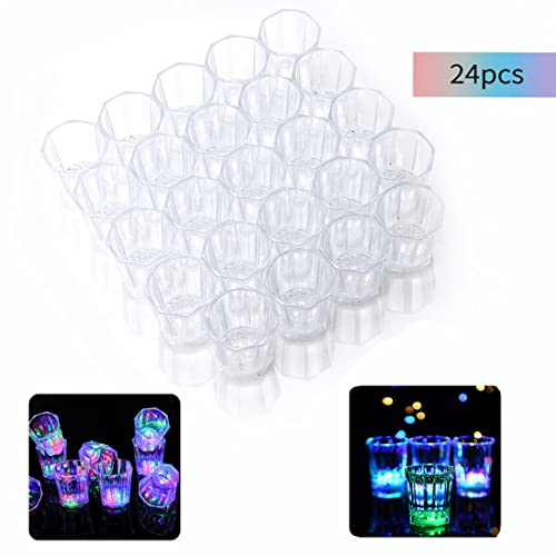 24 Pcs Light Up Shot Glasses For Party Favors Adults Guests Kids Party Cups Led Shot Glasses Glow In The Dark Party Supplies Birthday Shot Glass Glowing Party Cups For Night Club,Christmas,Halloween #TOP1
