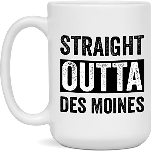 Straight Outta Des Moines Mug 15 oz. White