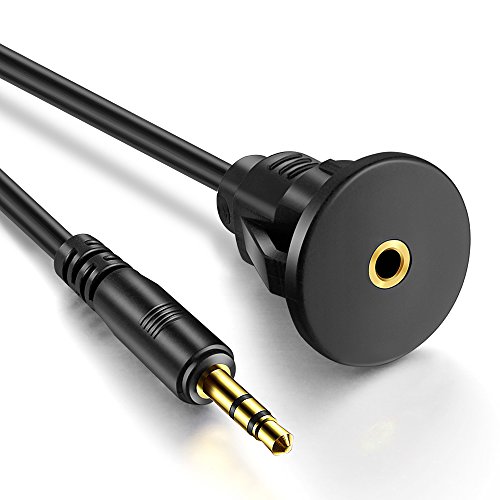 Icespring 3.5Mm Male To 3.5Mm Female Car Truck Dashboard Flush Mount 3.5Mm 1/8" Aux Audio Jack Extension Cable With Mounting Panel For Car Boat And Motorcycle (6 Feet) #TOP1