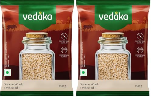 Image of Amazon Brand - Vedaka Sesame | Whole | 100 G | White Til (Pack of 2)