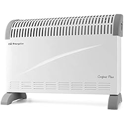 Orbegozo CV 2300 A Convector, 3 Niveles de Potencia, protección contra sobrecalentamiento, termostato Regulable, Asas de Transporte, 2000 W, 1 Liter, 44 Decibeles, Blanco