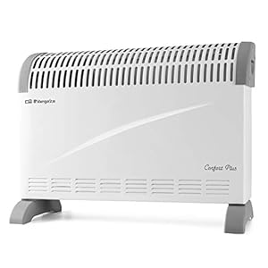 orbegozo cv 2300 b convecteur, 3 niveaux de puissance, protection contre la surchauffe, thermostat réglable, poignées de transport, 2000 w, 1 litre, 44 décibels, blanc [classe énergétique a+]