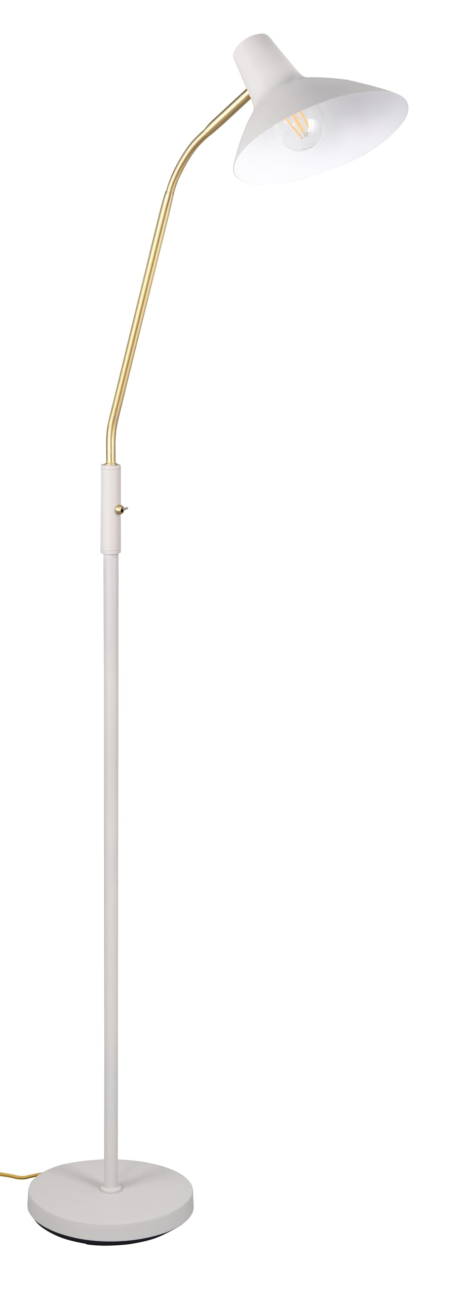 Lampadaire TRAVELLER Trio Leuchten métal gris chaud et laiton chic pour salon
