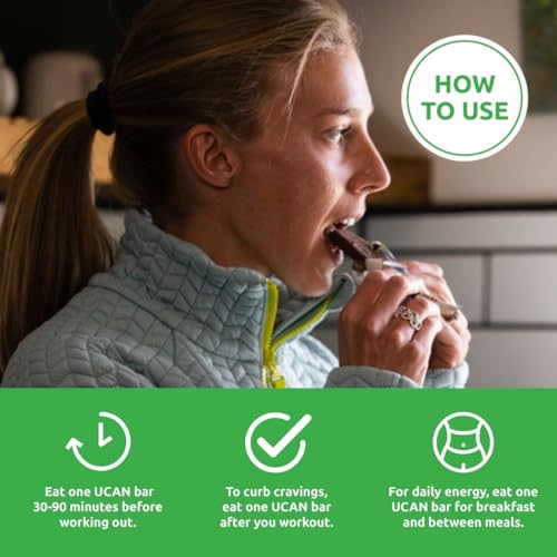 Image of UCAN Energy Bars | Low Sugar, Low Calories | Gut Friendly, Caffeine-Free, Vegan, Non-GMO, No Soy, Keto Friendly | Running, Cycling, Fitness, Pre & Post Workout | Salted Peanut Butter 12 Count